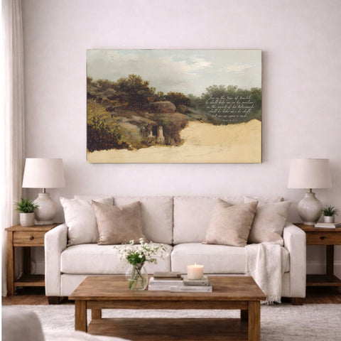 a living room filled with furniture and a painting on the wall