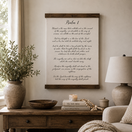 Psalm 1 Scripture Hanging Canvas