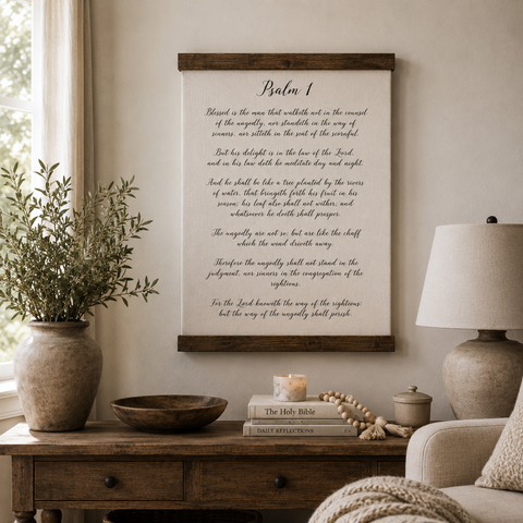 Psalm 1 Scripture Hanging Canvas