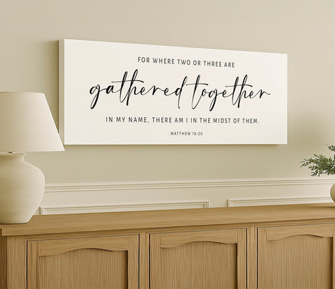 a picture of a wall hanging above a dresser