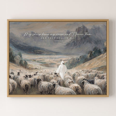 a shepherd tending to his flock of sheep in a mountainous landscape.