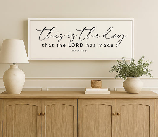 a picture of a wall hanging above a dresser