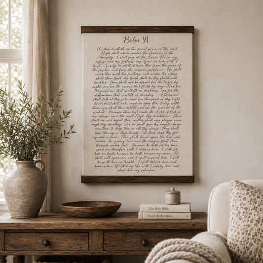 Psalm 91 Scripture Hanging Canvas