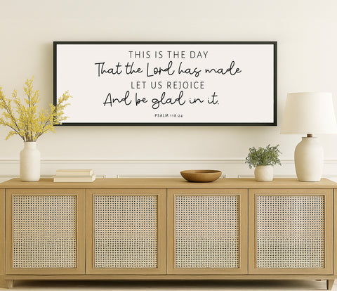 a picture of a quote on a wall above a cabinet