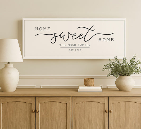 a picture of a home sweet home on a wall