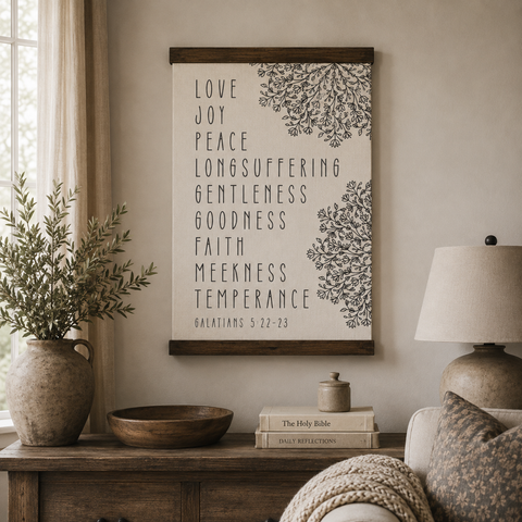 The Fruit of the Spirit Scripture Hanging Canvas | Galatians 5:22-23