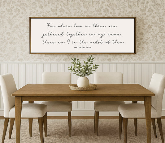 a picture of a dining room with a quote on the wall