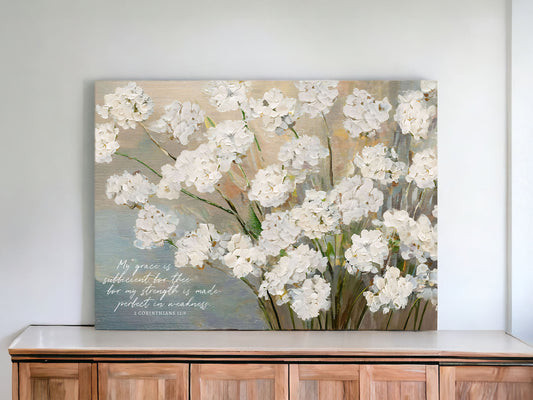 My Strength is Made Perfect In Weakness | Christian Canvas Art