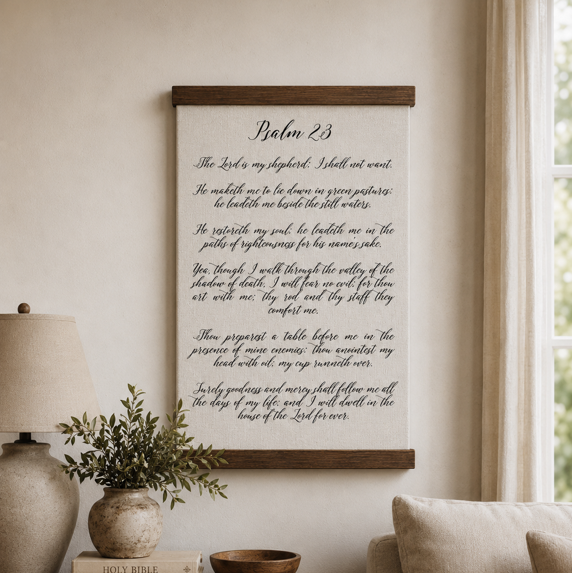 Psalm 23 Scripture Hanging Canvas