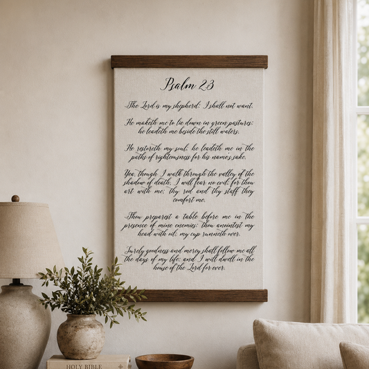 Psalm 23 Scripture Hanging Canvas