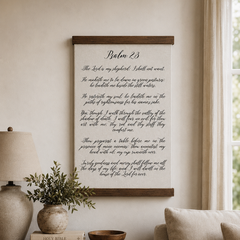 Psalm 23 Scripture Hanging Canvas