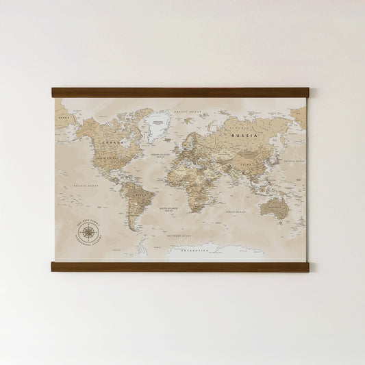 Personalized World Map | Hanging Canvas