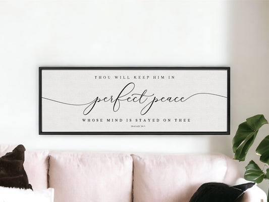 Perfect Peace  | Isaiah 26:3 | Bible Verse Wall Art