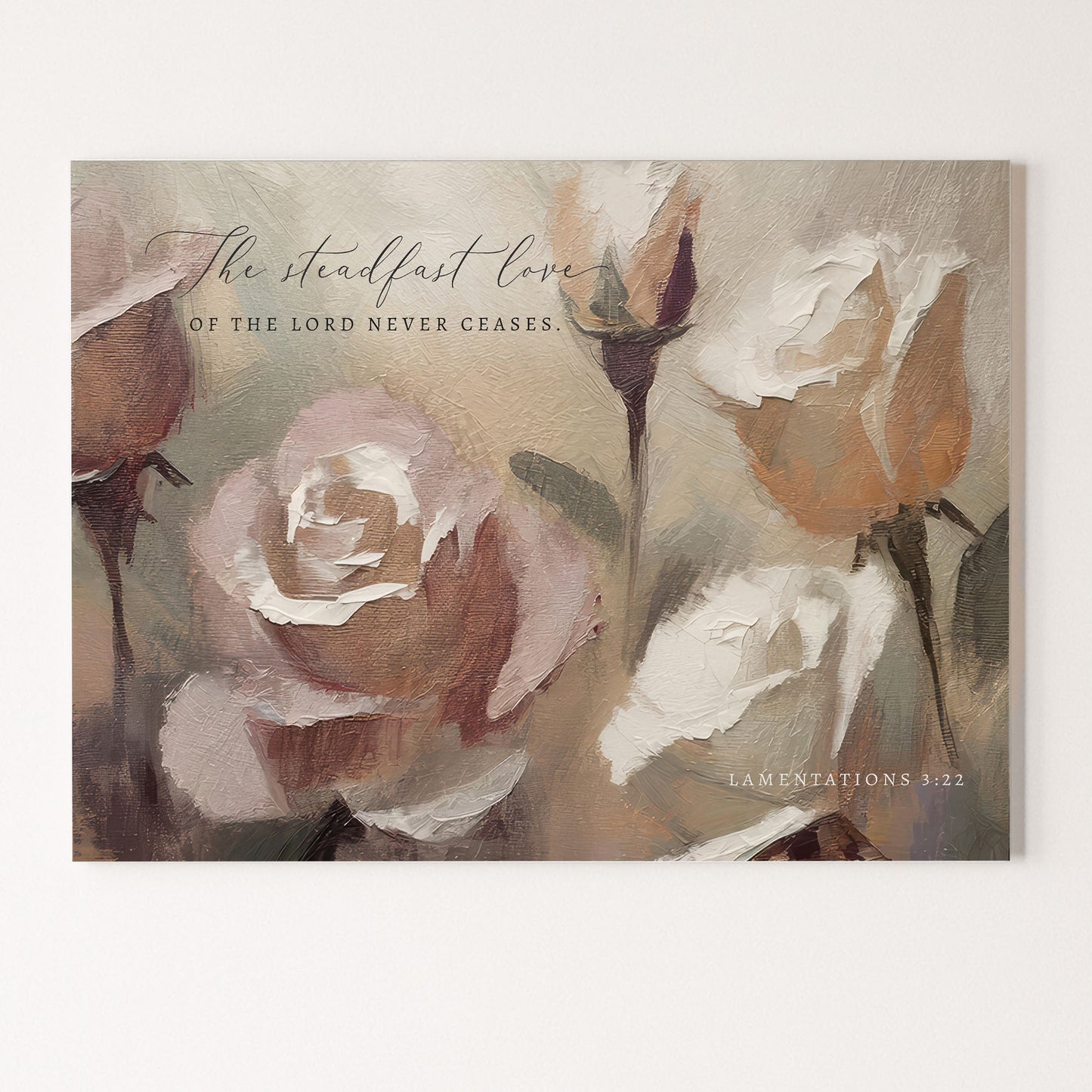 The steadfast Love of the Lord | Lamentations 3:22 | Roses Framed Sign