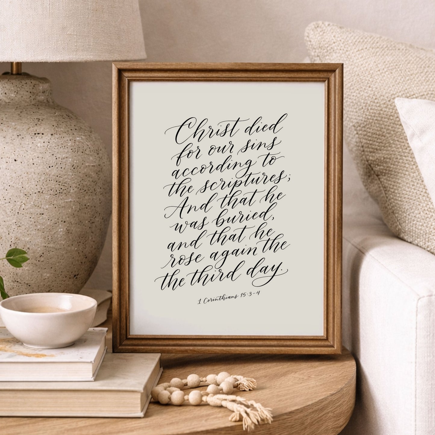 Christ Died for Our Sins | Christian Scripture Wall Art | Digital Download