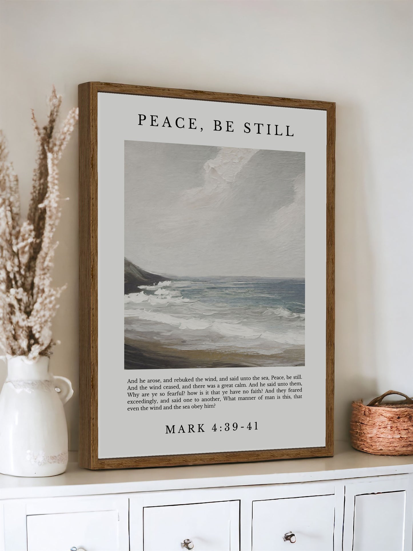 Peace Be Still Christian Wall Art | Mark 4:39-41