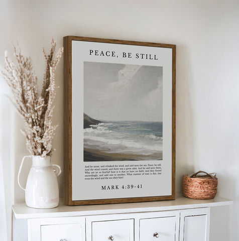 Peace Be Still Christian Wall Art | Mark 4:39-41