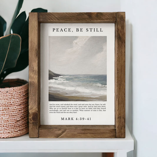 Peace Be Still Christian Wall Art | Mark 4:39-41