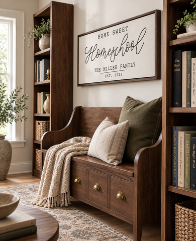 Home Sweet Homeschool | Custom Rustic Wood Sign