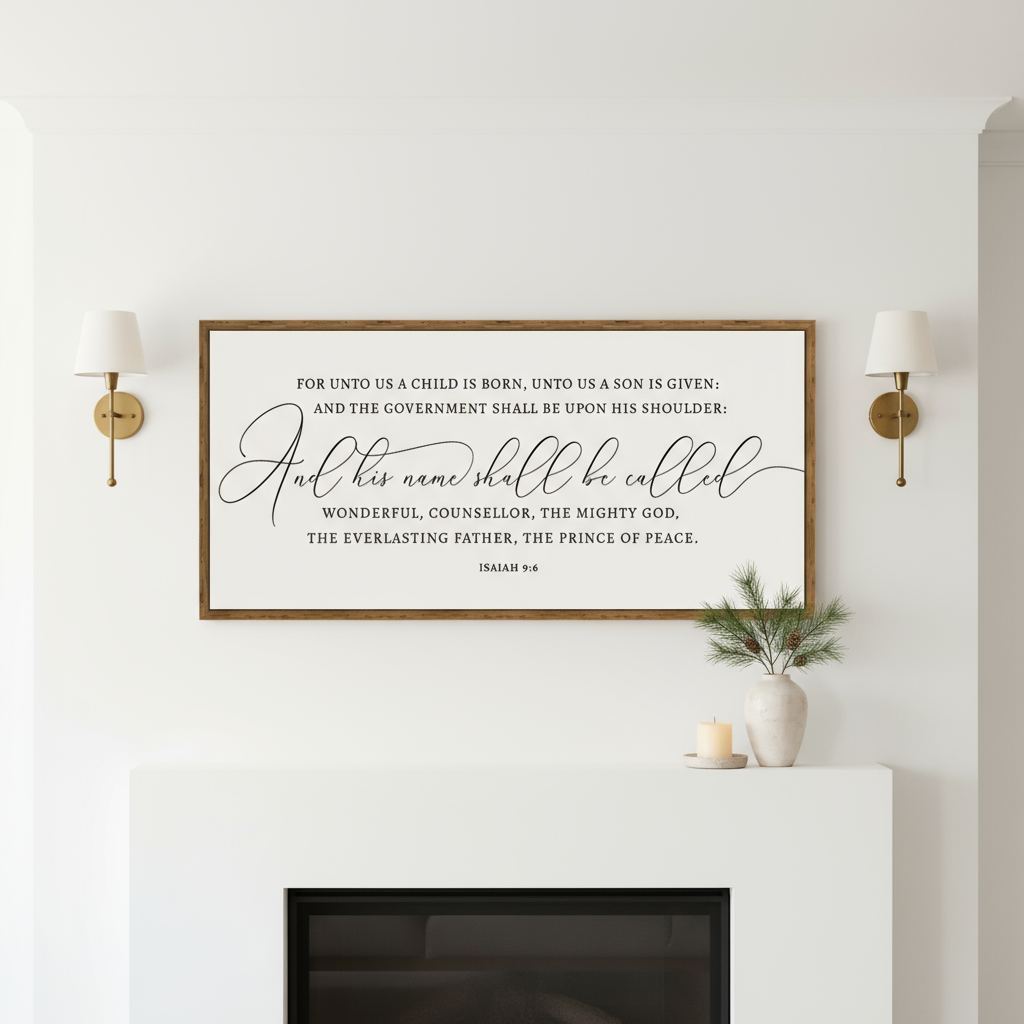 For Unto Us a Child is Born | Christmas  Sign | Isaiah 9:6