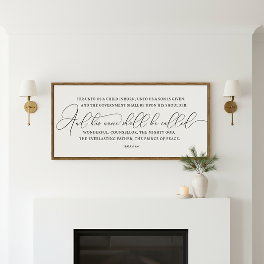 For Unto Us a Child is Born | Christmas  Sign | Isaiah 9:6