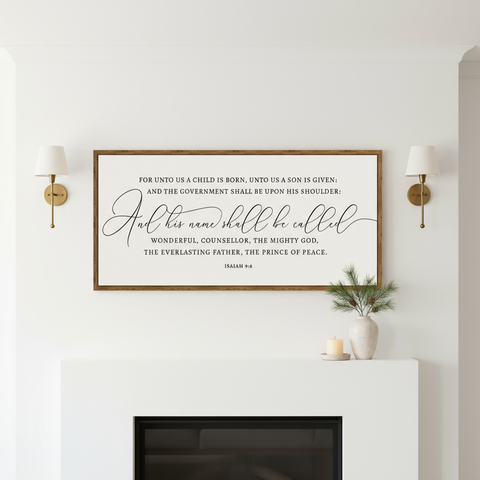 For Unto Us a Child is Born | Christmas  Sign | Isaiah 9:6