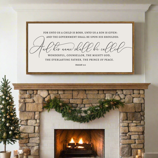 For Unto Us a Child is Born | Christmas Sign | Isaiah 9:6