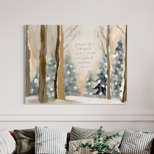Glory To God in the Highest, Christmas | Christian Canvas Wall Art