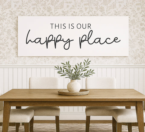 a picture of a happy place on a wall