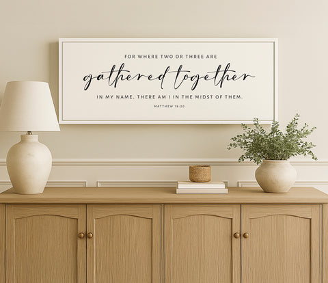 a picture of a quote on a wall above a dresser