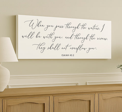 a white canvas with a bible verse on it