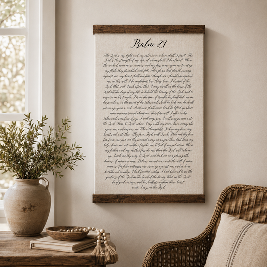 Psalm 27 Scripture Hanging Canvas