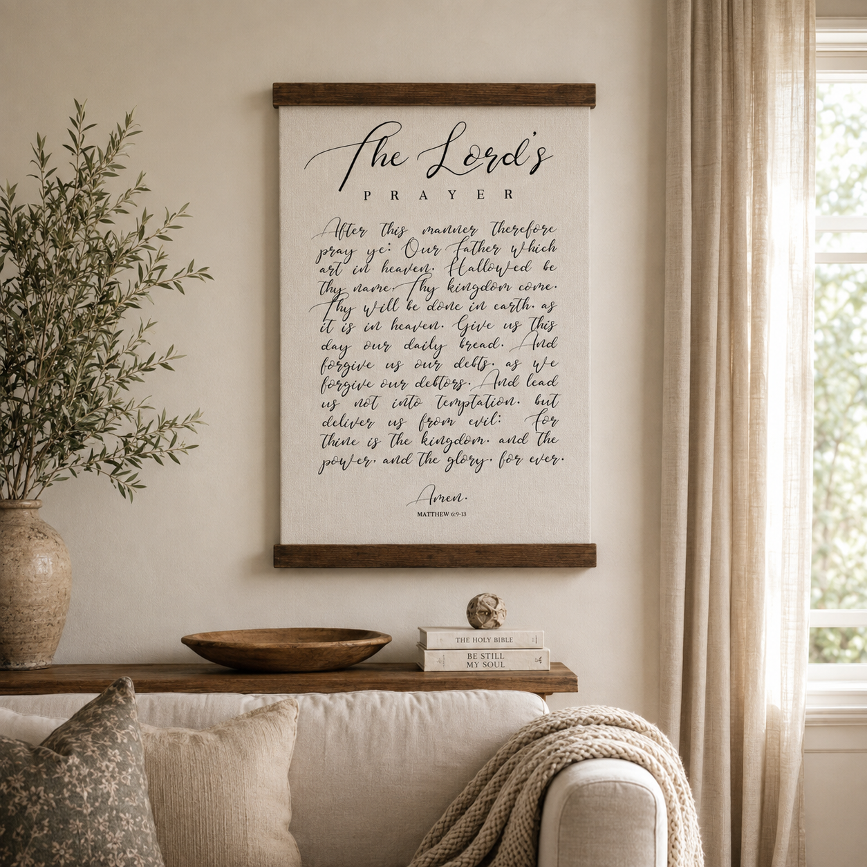 The Lord's Prayer Scripture Hanging Canvas