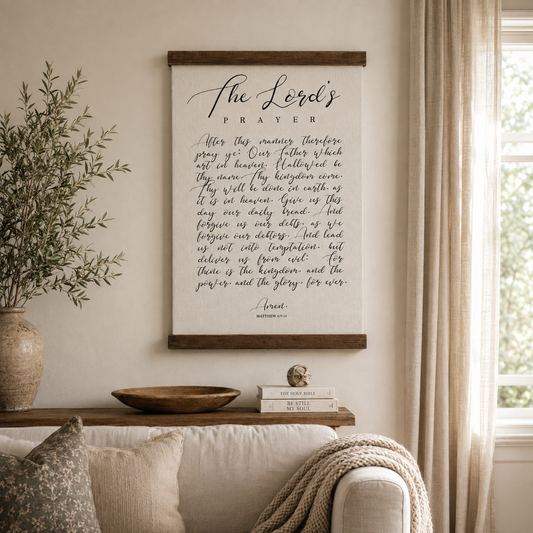 The Lord's Prayer Scripture Hanging Canvas