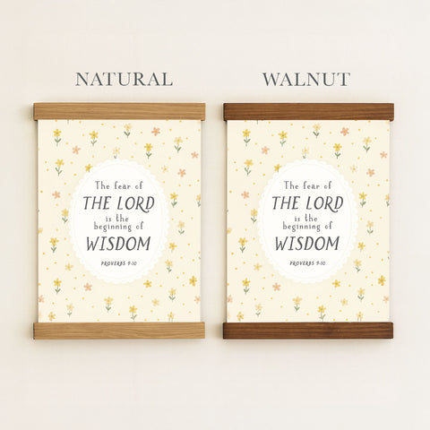 two framed prints with the same design, featuring a pattern of flowers and the text 