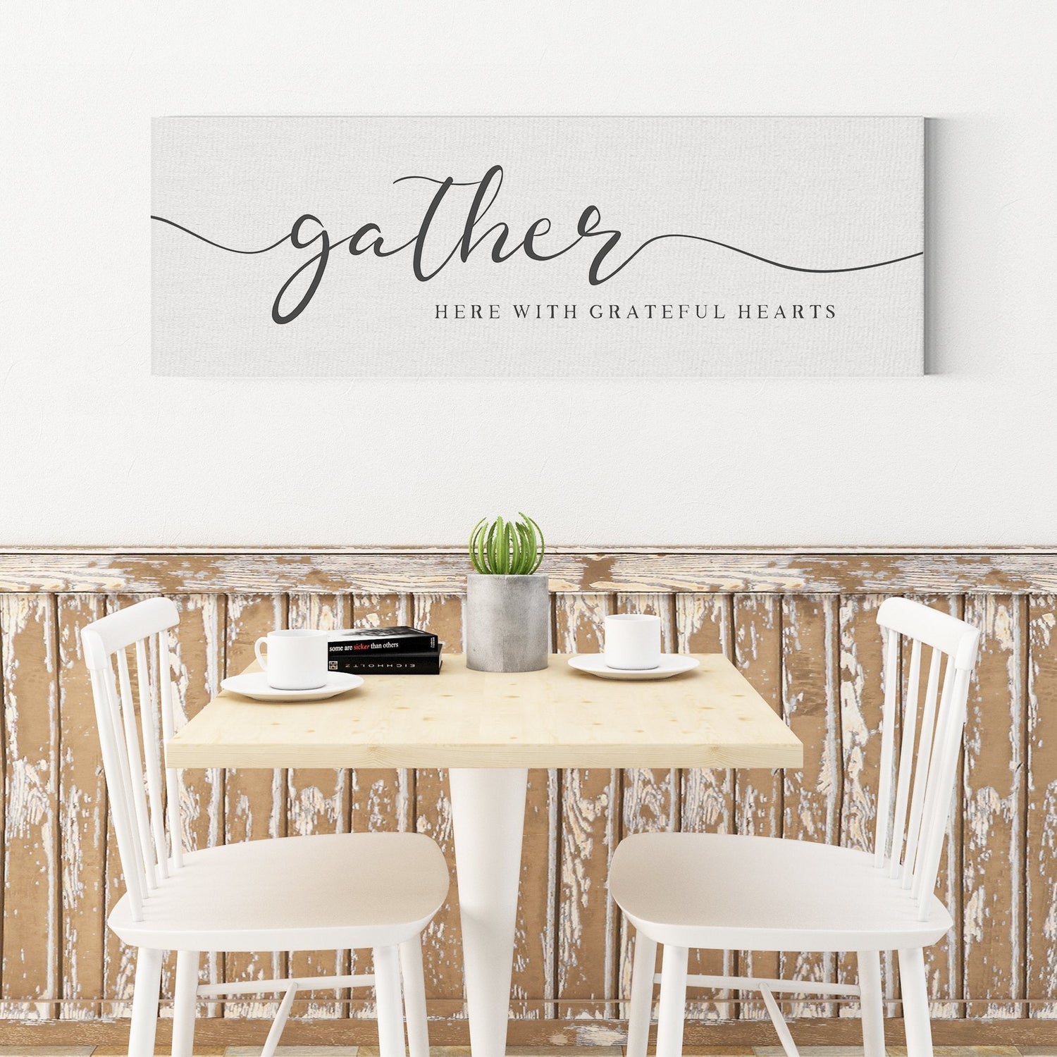 Gather Here With Grateful Hearts Sign | Inspirational Wall Art - Forever Written