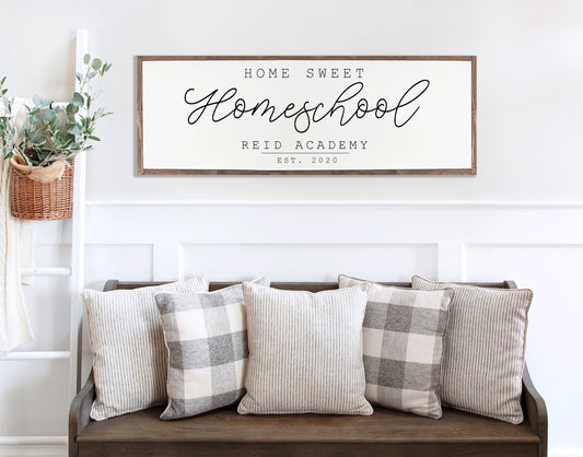 Home Sweet Homeschool Personalized, Hand Painted, Rustic Wood Sign, Home Sweet Home Personalized Rustic Wood Sign