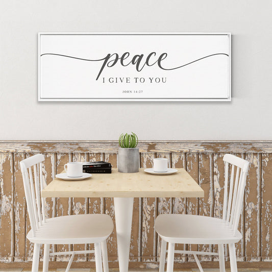 Peace I Give To You | Scripture Sign | SCRIPTURE WALL ART | | Large Home Bible Verse Sign With Frame Options | Jeremiah 14:27