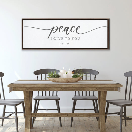 Peace I Give To You | Scripture Sign | SCRIPTURE WALL ART | | Large Home Bible Verse Sign With Frame Options | Jeremiah 14:27
