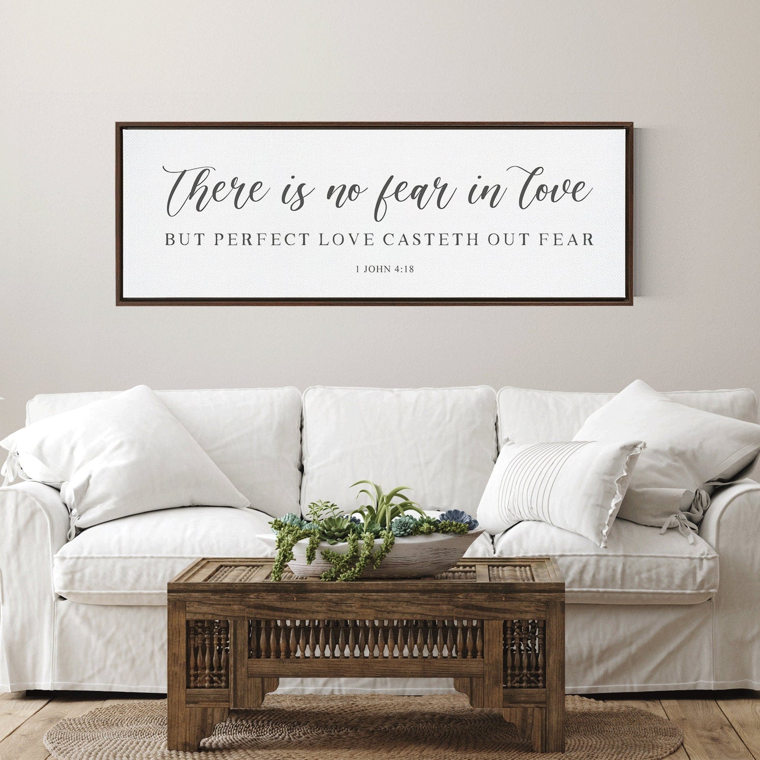 There Is NO FEAR in Love | Scripture Sign | Scripture Wall Art | | Large Home Bible Verse Sign With Frame Options | John 14:1-3