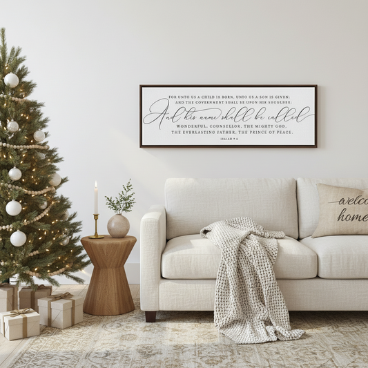 For Unto Us A Child Is Born | Christmas Sign