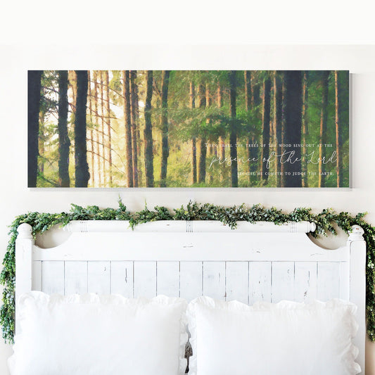Trees of the Wood Scripture Canvas Wall Art, | Bible Verse Framed Christian Wall Art Sign | Farmhouse, Psalm 46:10