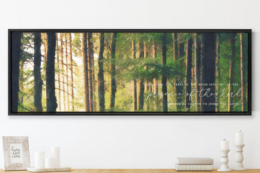 Trees of the Wood Scripture Canvas Wall Art, | Bible Verse Framed Christian Wall Art Sign | Farmhouse, Psalm 46:10