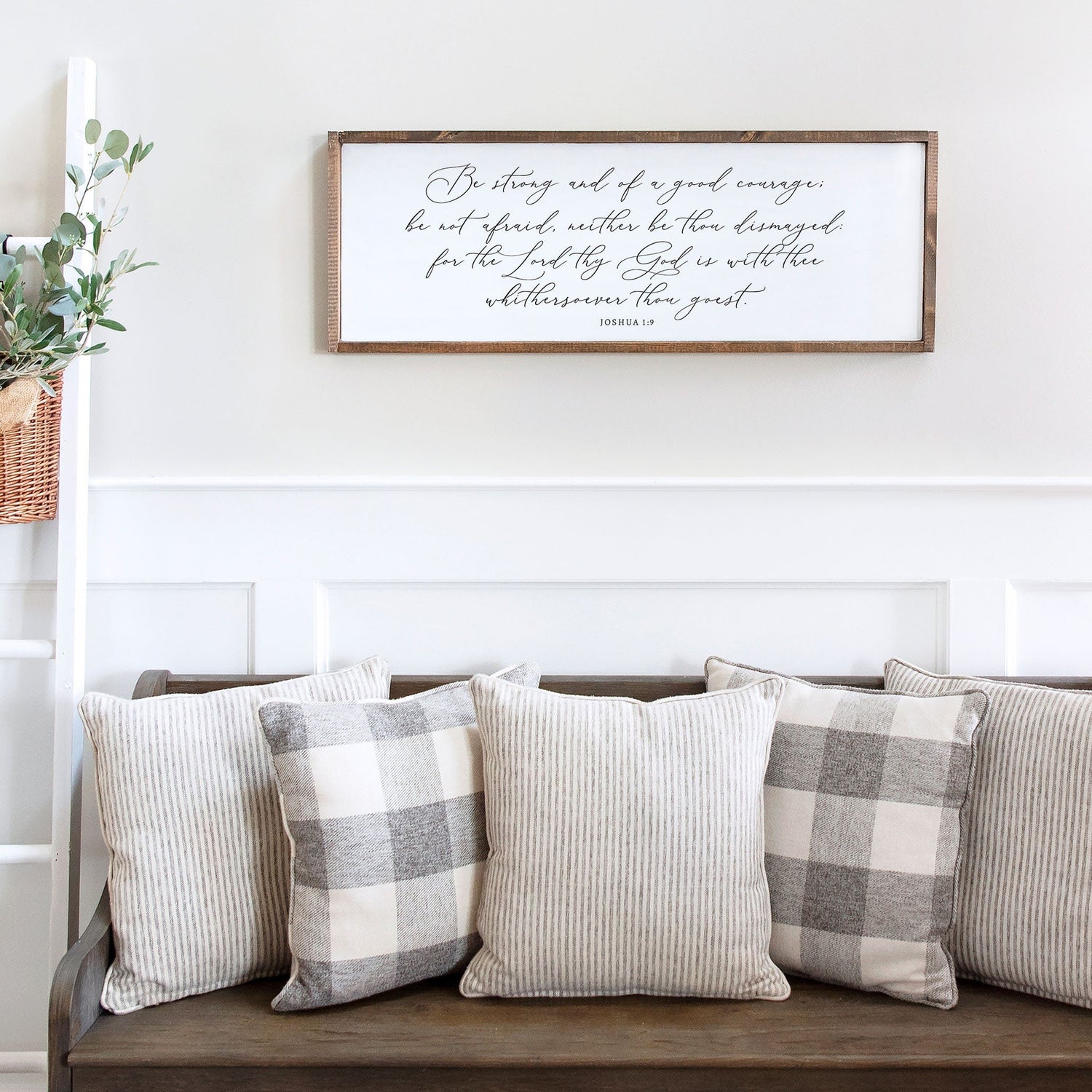 Rustic Strong Picture Be Strong and of a Good courage Rustic Wood Sign | Christian Wall Art ...