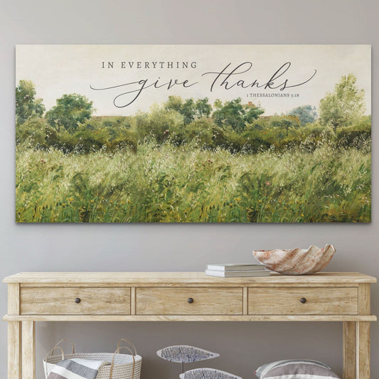 VINTAGE HOME DECOR, In Everything Give Thanks, Christian Wall Art, Thanksgiving Sign, Scripture Art, 1 Thessalonians 5:18 Vintage Home DƩcor