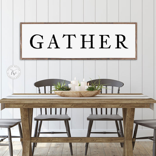 Gather rustic farmhouse sign, handmade