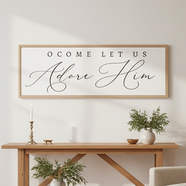 O Come Let Us Adore Him | Christmas | Christian Wall Art