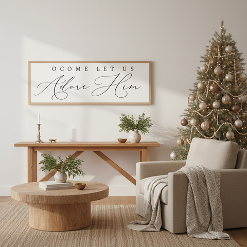 O Come Let Us Adore Him | Christmas | Christian Wall Art