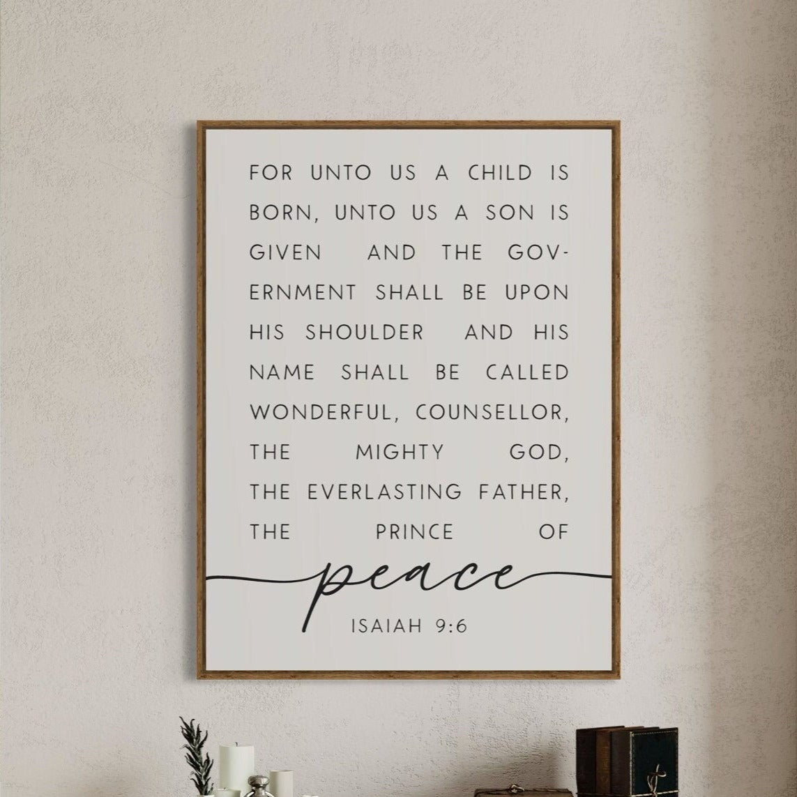 "For unto us a child is born" Isaiah 9:6 Christmas Sign