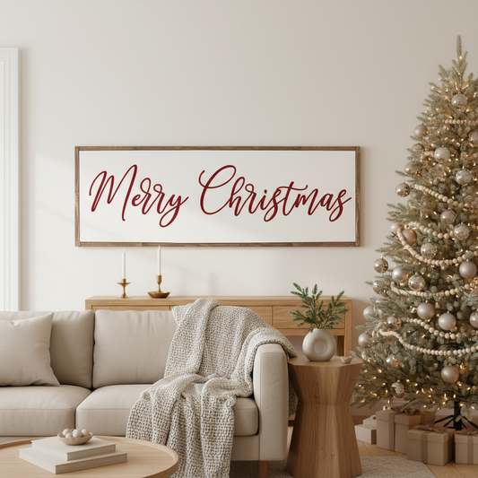 Merry Christmas Farmhouse Wood Sign